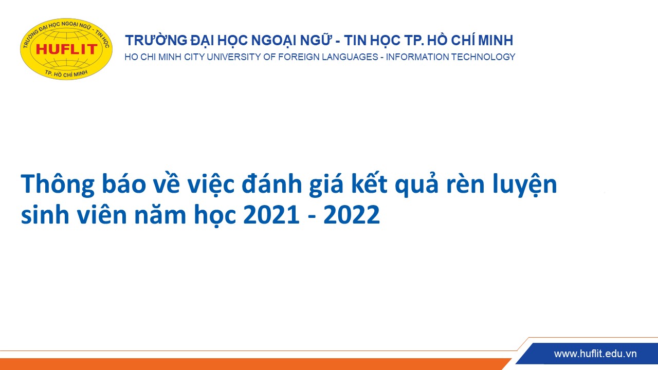 Thông báo về việc đánh giá kết quả rèn luyện sinh viên năm học 2021 - 2022