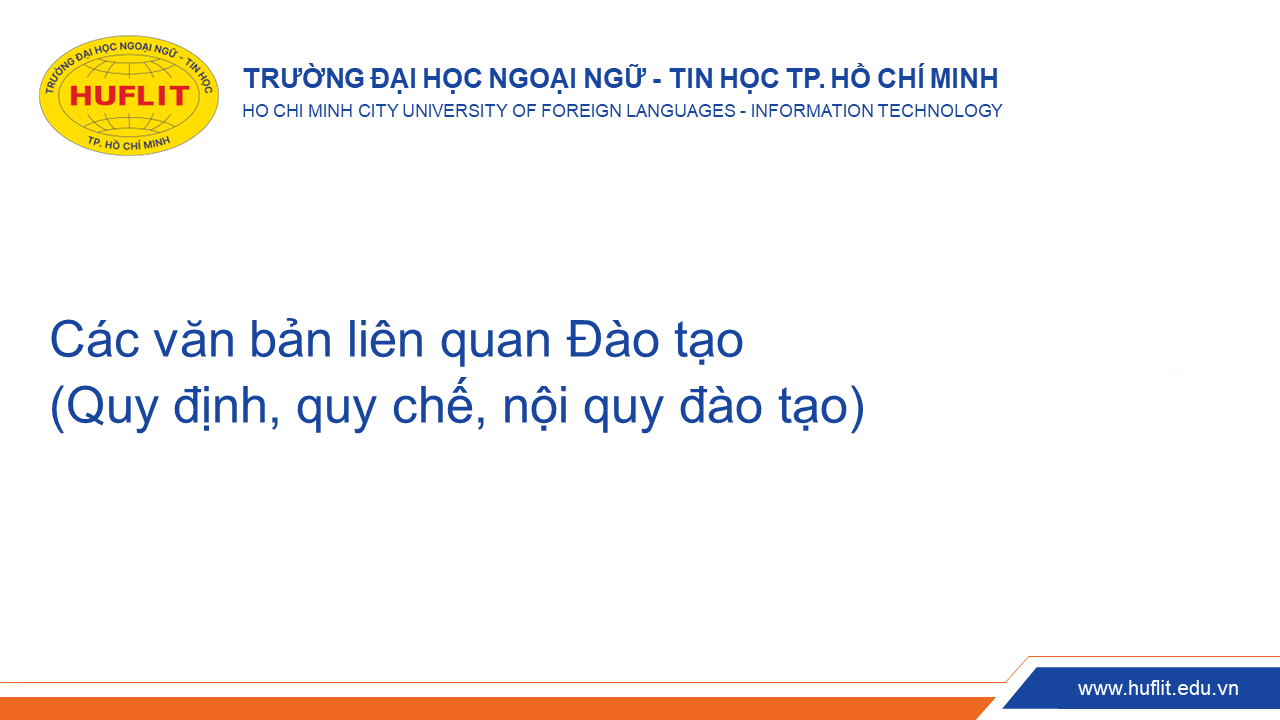 Các văn bản liên quan Đào tạo (Quy định, quy chế, nội quy đào tạo)
