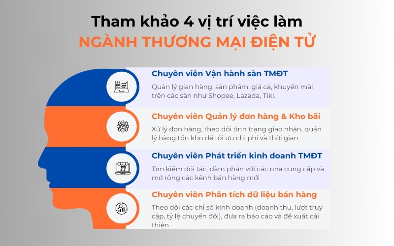 Những vị trí việc làm của cử nhân Thương mại điện tử