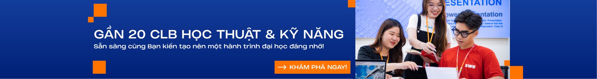 Gần 20 câu lạc bộ học thuật và kỹ năng